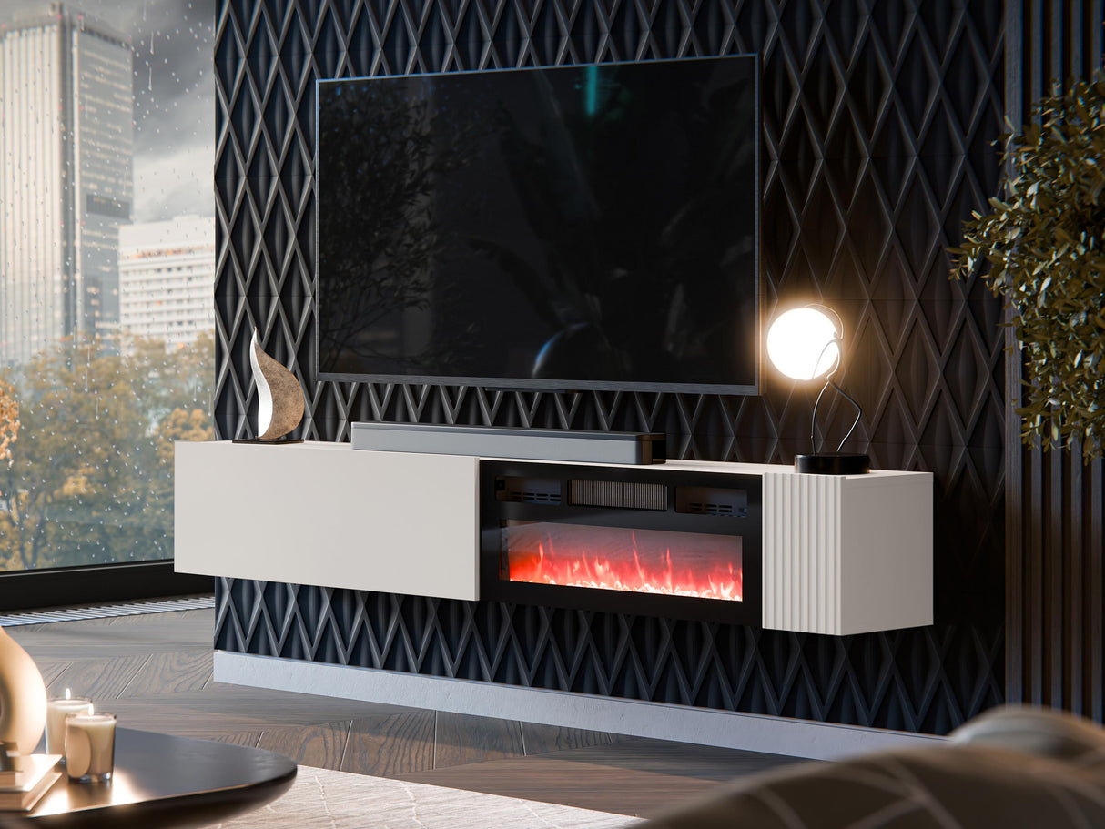 TV-állvány Szafka RTV EF CAPITAL + kominek, Szín: Kasmír