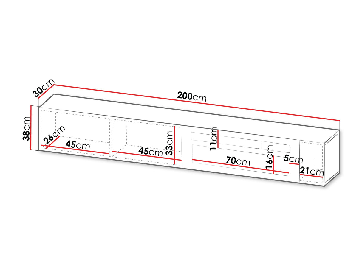 TV-állvány Szafka RTV EF CAPITAL + kominek, Szín: Wotan tölgy + Fekete