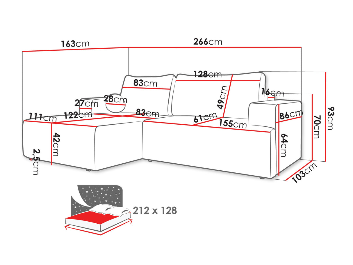 Sarokkanapé Narożnik MIVO, Szín: Taro 01, Változatok: Balos