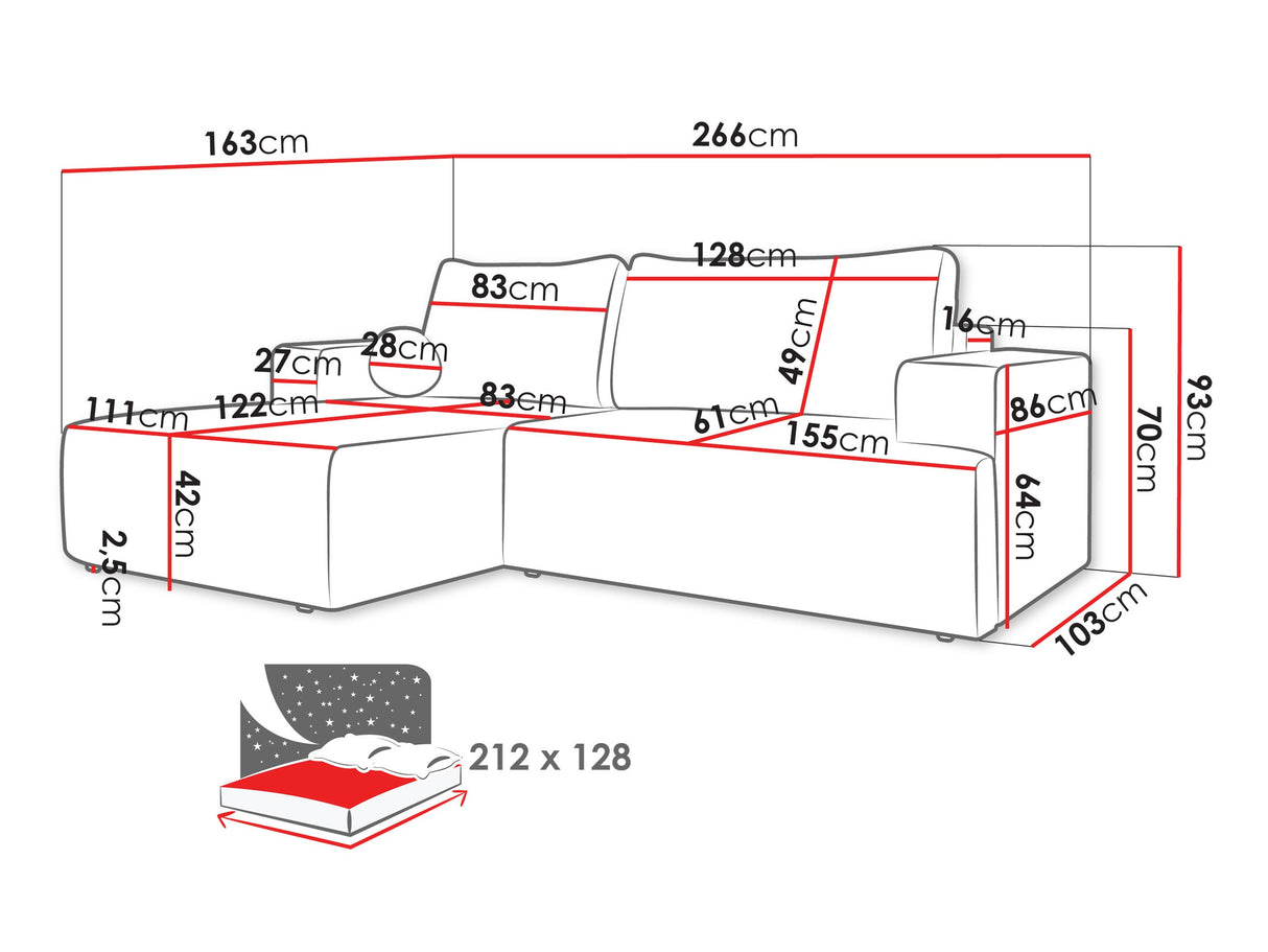 Sarokkanapé Narożnik MIVO, Szín: Taro 57, Változatok: Balos