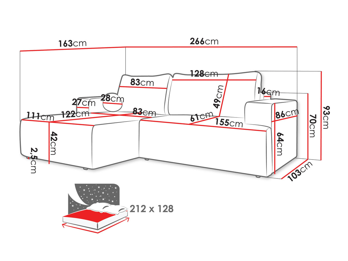 Sarokkanapé Narożnik MIVO, Szín: Soul 17, Változatok: Balos
