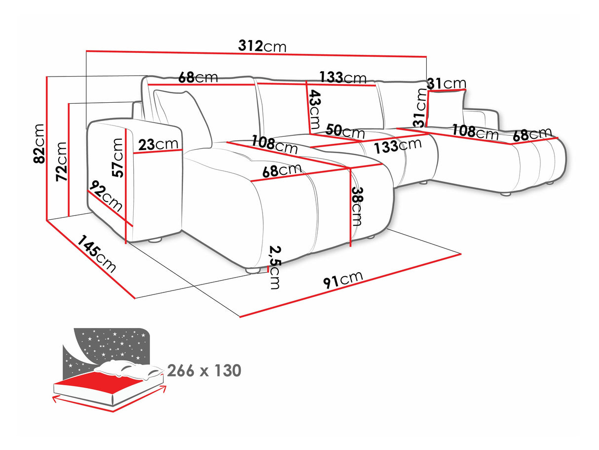 Sarokkanapé Narożnik FURYN U, Szín: Velo 621 4186739