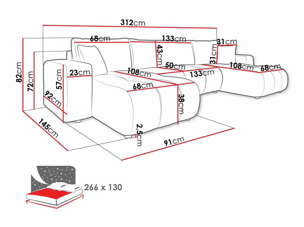 Sarokkanapé Narożnik FURYN U, Szín: Velo 626 4186759