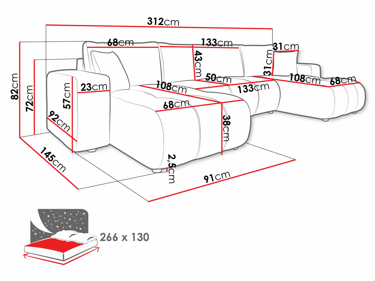 Sarokkanapé Narożnik FURYN U, Szín: Velo 636 4186822