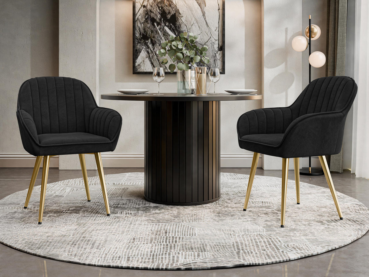 Szék készlet Krzesło MUZ/DC/1278/GL (2szt), Szín: Fekete