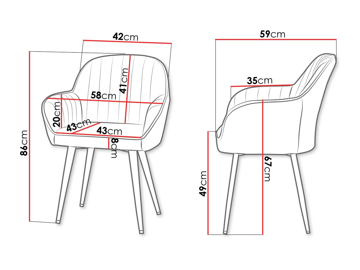 Szék készlet Krzesło MUZ/DC/1278/GL (2szt), Szín: Szürke