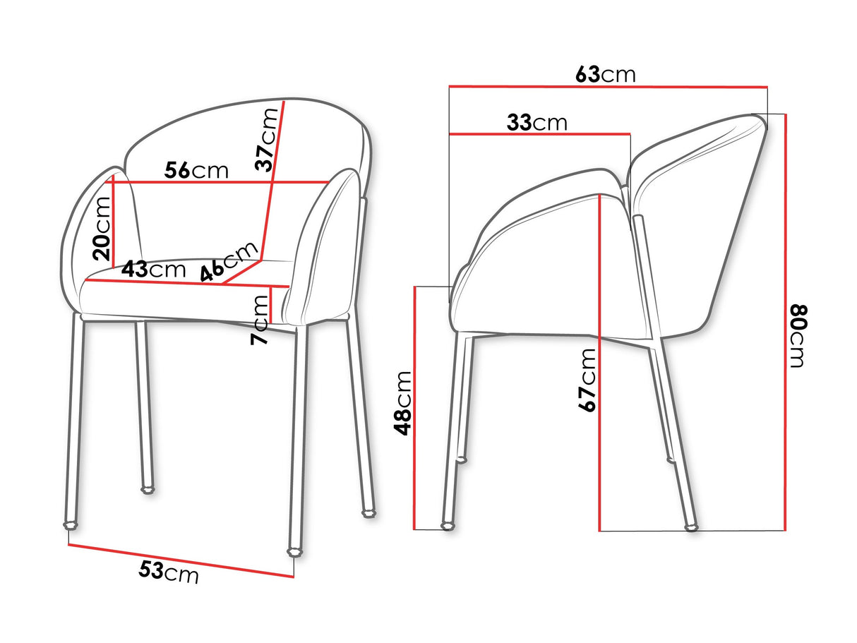 Szék készlet Krzesło MUZ/DC/1257/GL (2szt) Czarny-77 (Fekete)