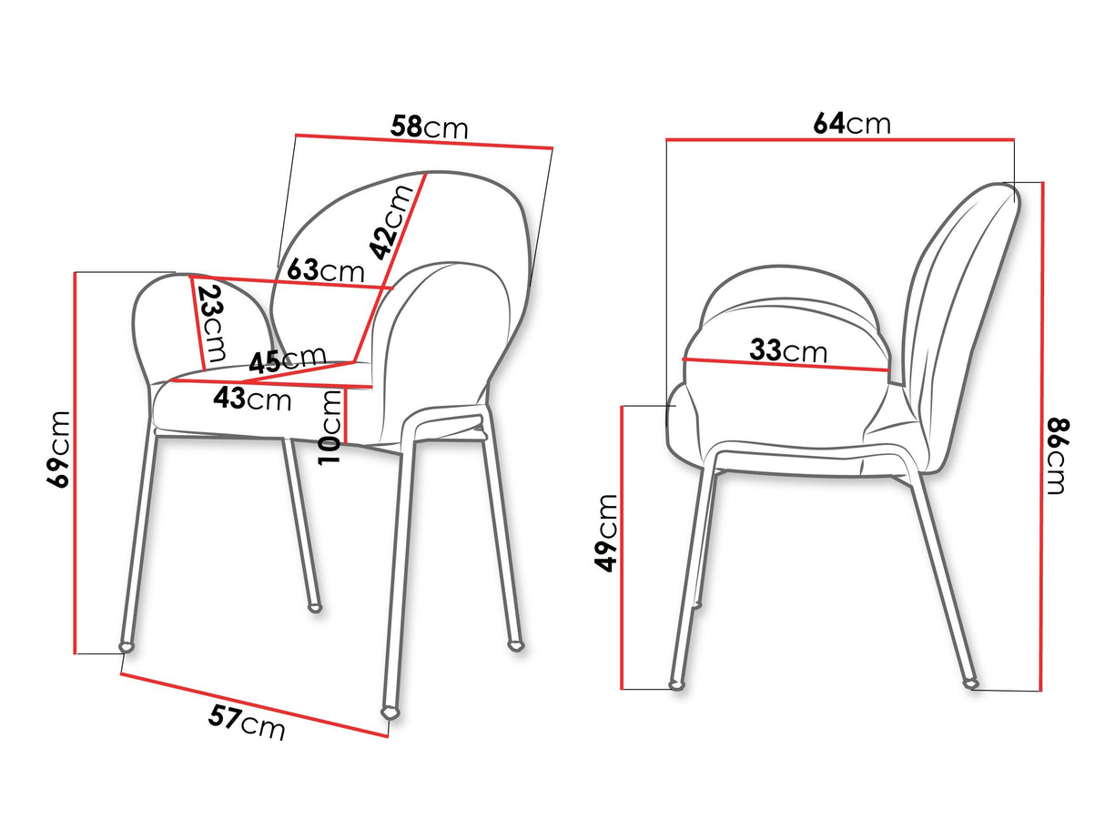 Szék készlet Krzesło MUZ/DC/1261/GL (2szt), Szín: Bézs