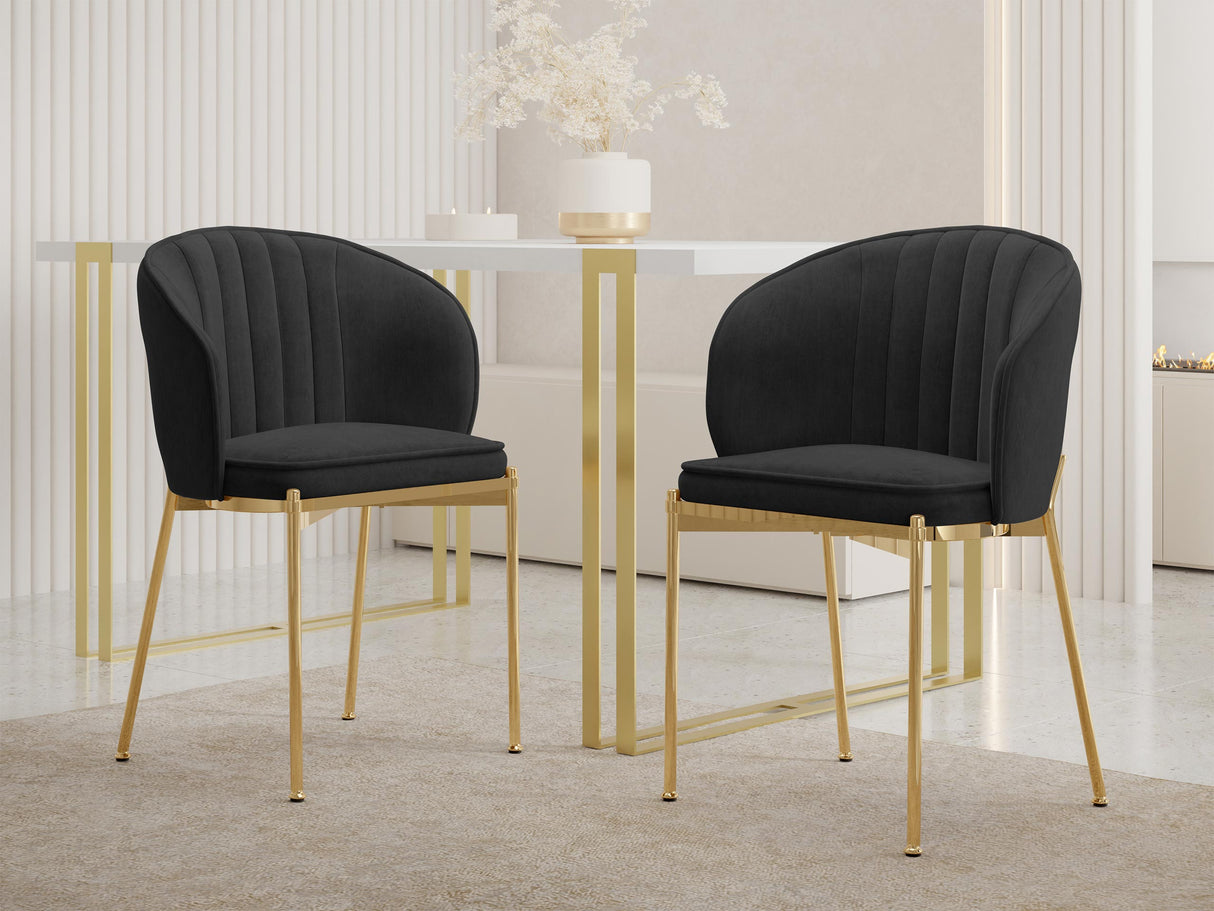 Szék készlet Krzesło MUZ/DC/1259/GL (2szt), Szín: Fekete