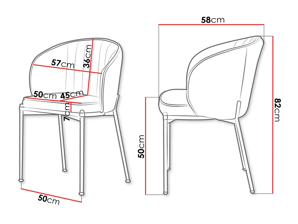 Szék készlet Krzesło MUZ/DC/1259/GL (2szt), Szín: Fekete