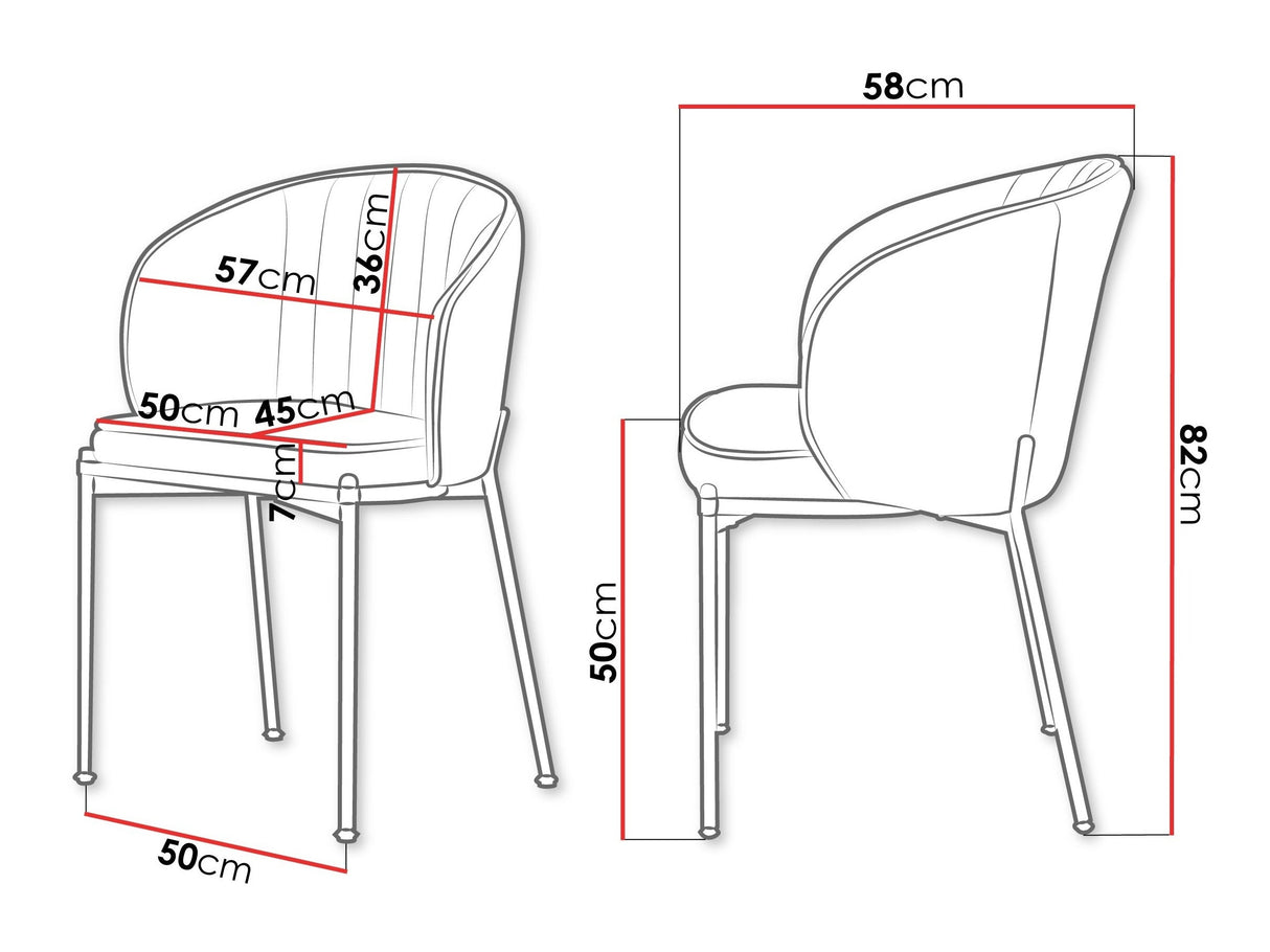 Szék készlet Krzesło MUZ/DC/1259/GL (2szt), Szín: Szürke