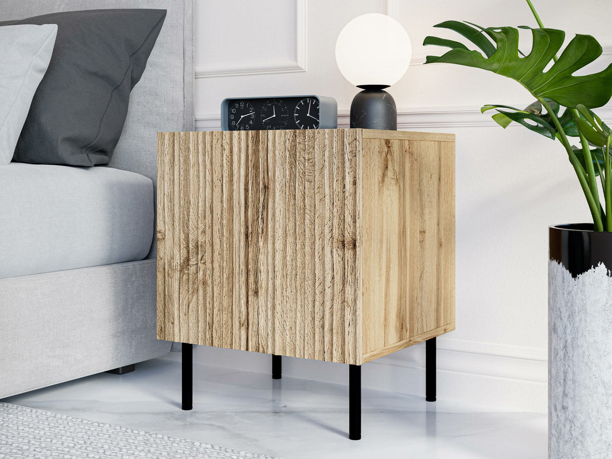 Éjjeliszekrény szett JUNGLE 2 szt. (Lameller), Szín: Wotan tölgy + Fekete 4192110