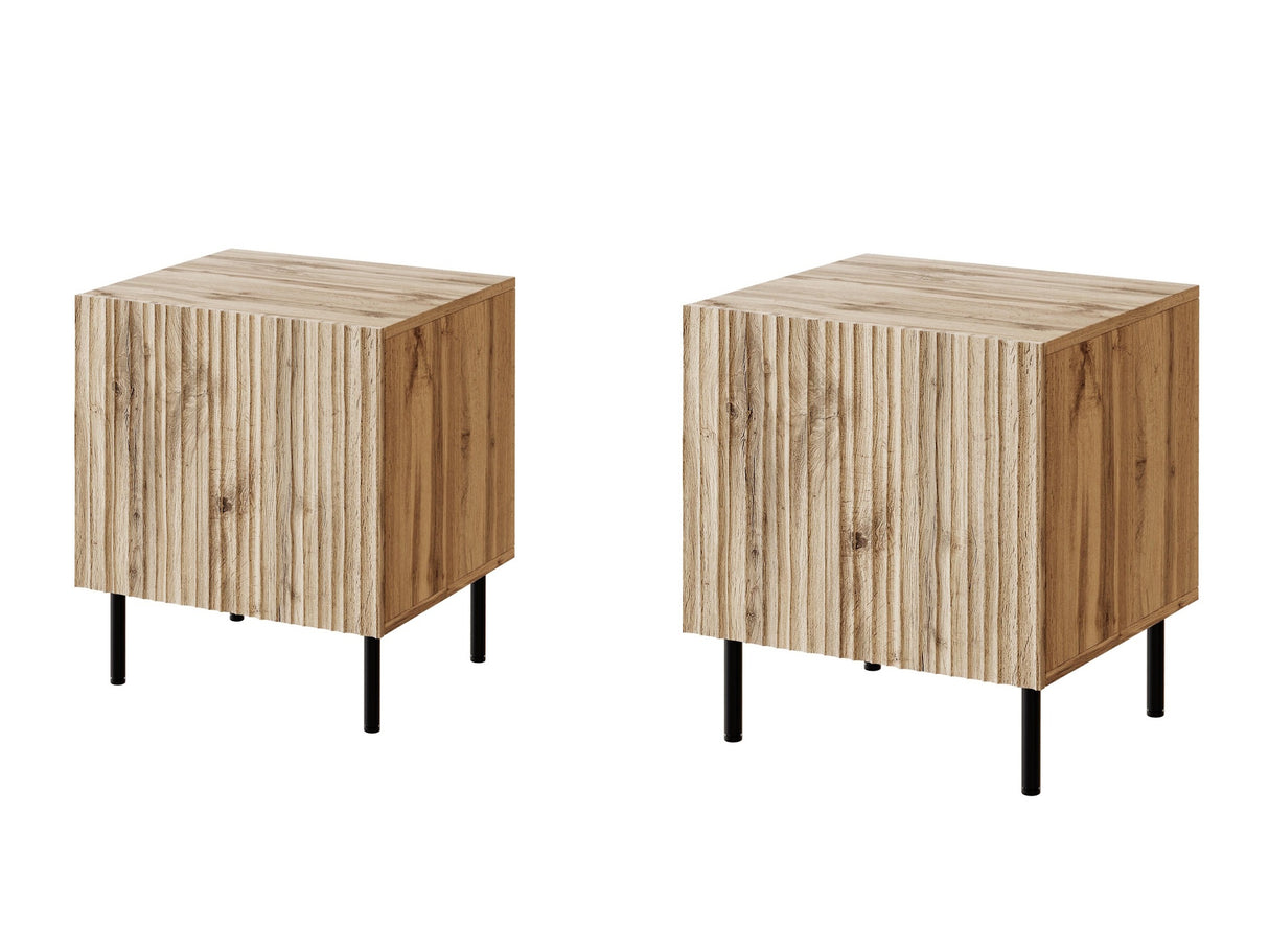 Éjjeliszekrény szett JUNGLE 2 szt. (Lameller), Szín: Wotan tölgy + Fekete 4192119