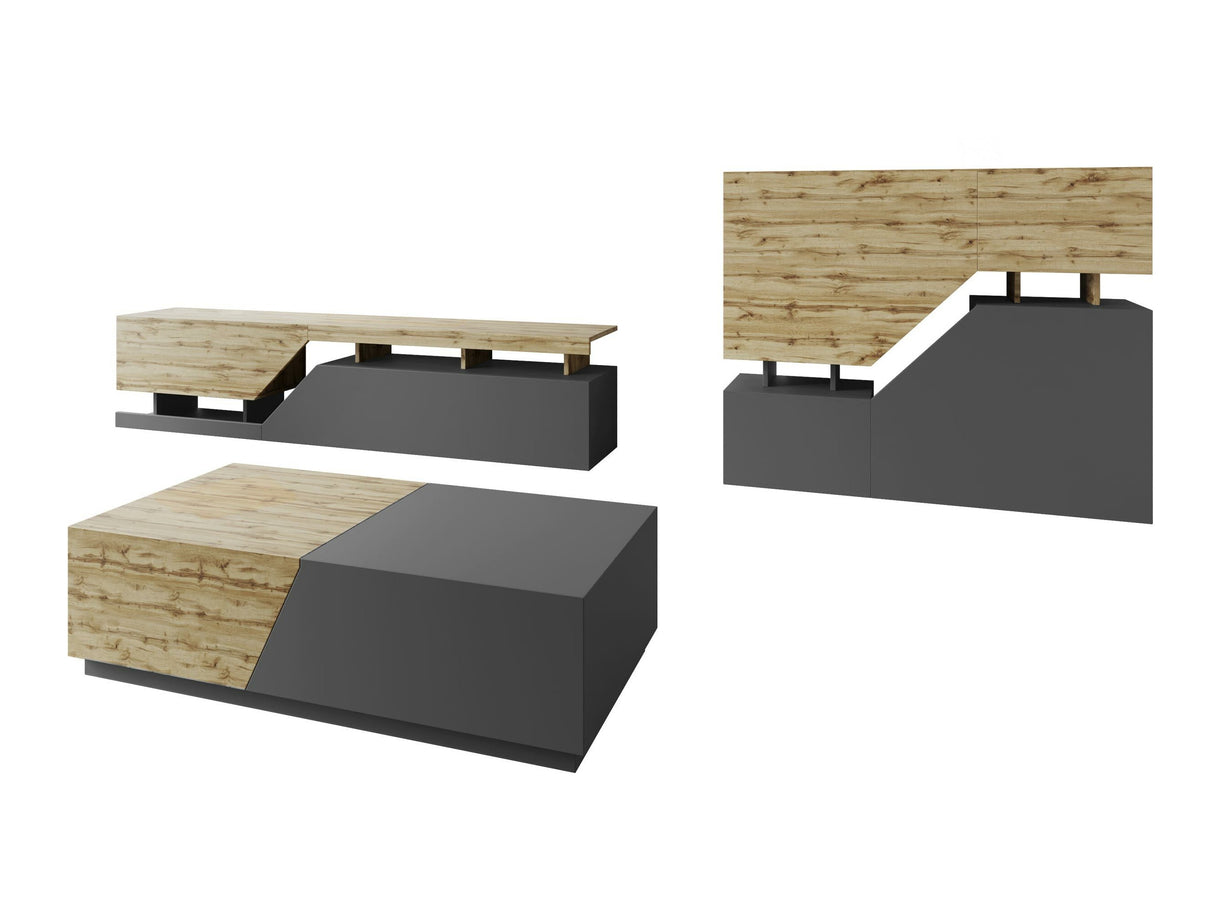 Nappali szett Meble CEELIAS II Wotan / Antracyt 0164 (Antracit + Wotan tölgy) 4192276