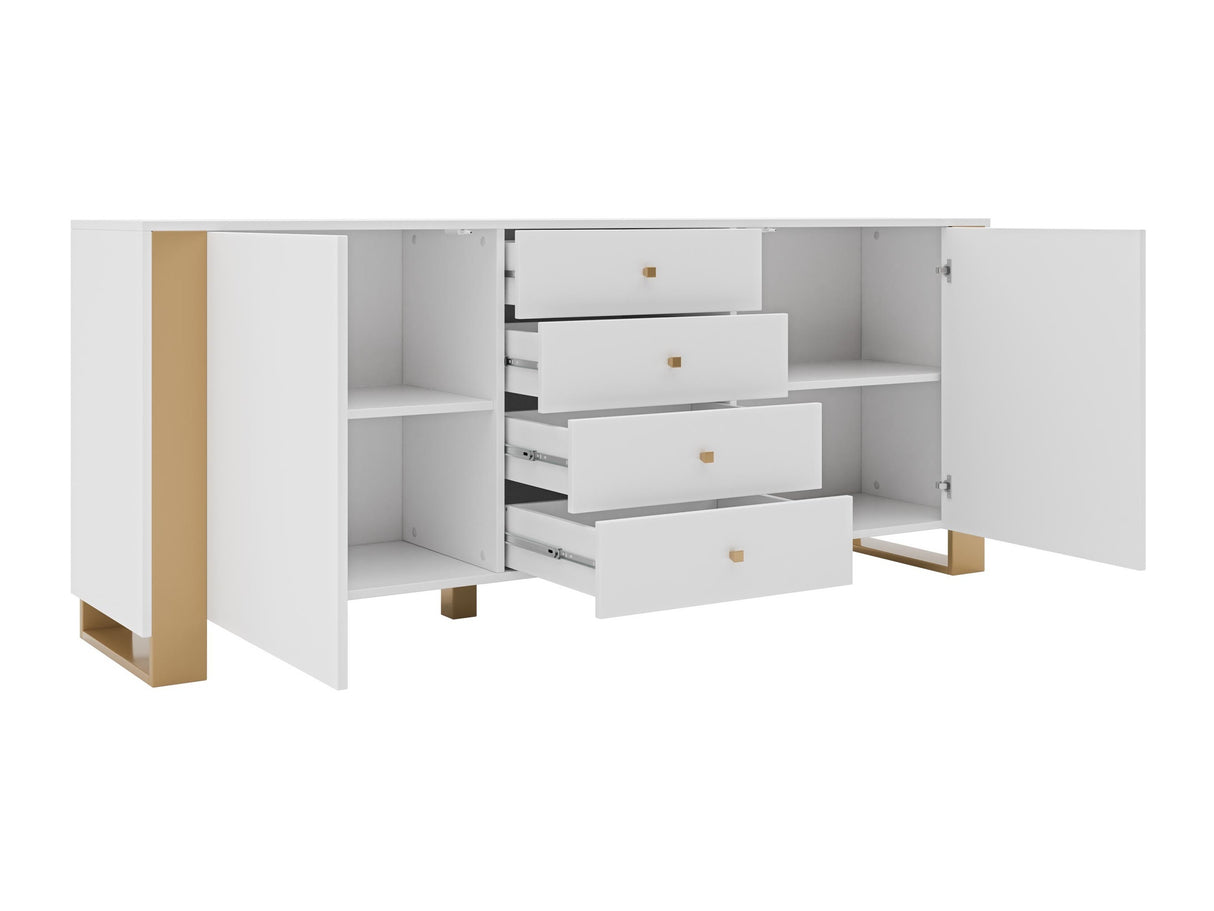 Komód Komoda 2D4SZ LOUTIO Biały/Złoty