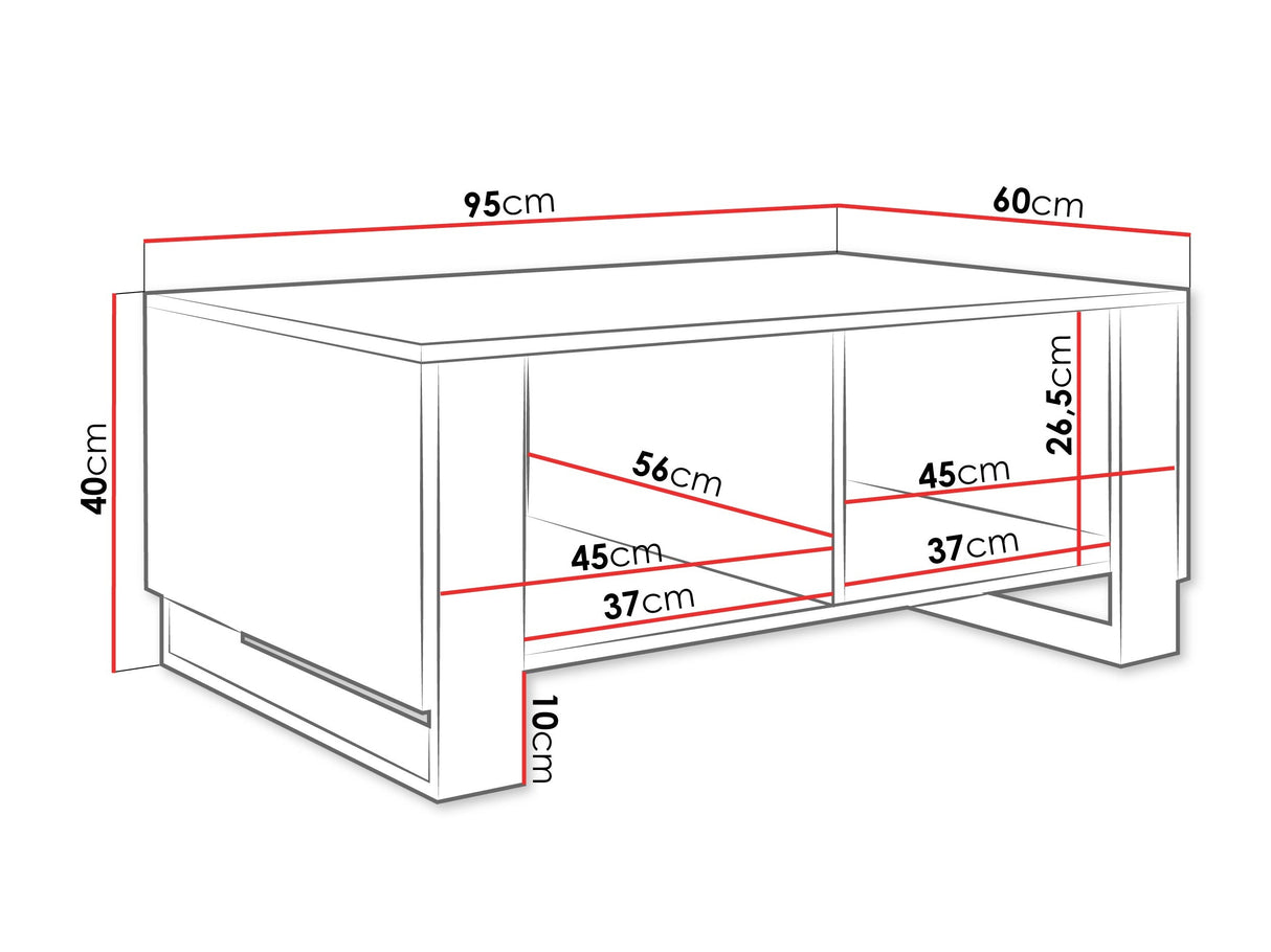 Dohányzóasztal Stolik kawowy LOUTIO Biały/Złoty
