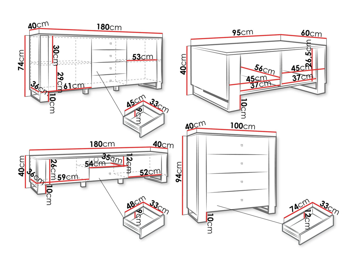 Nappali szett Meble LOUTIO I Biały/Złoty