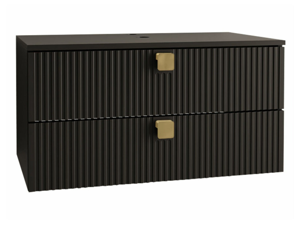 Fali szekrény mosdónak GARIANO 01, Szín: Fekete, Mosdókagyló: Nem 4197694