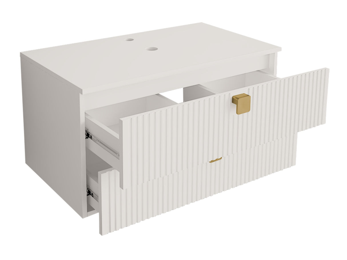 Fali szekrény mosdónak GARIANO 01, Szín: Világosbarna, Mosdókagyló: Igen