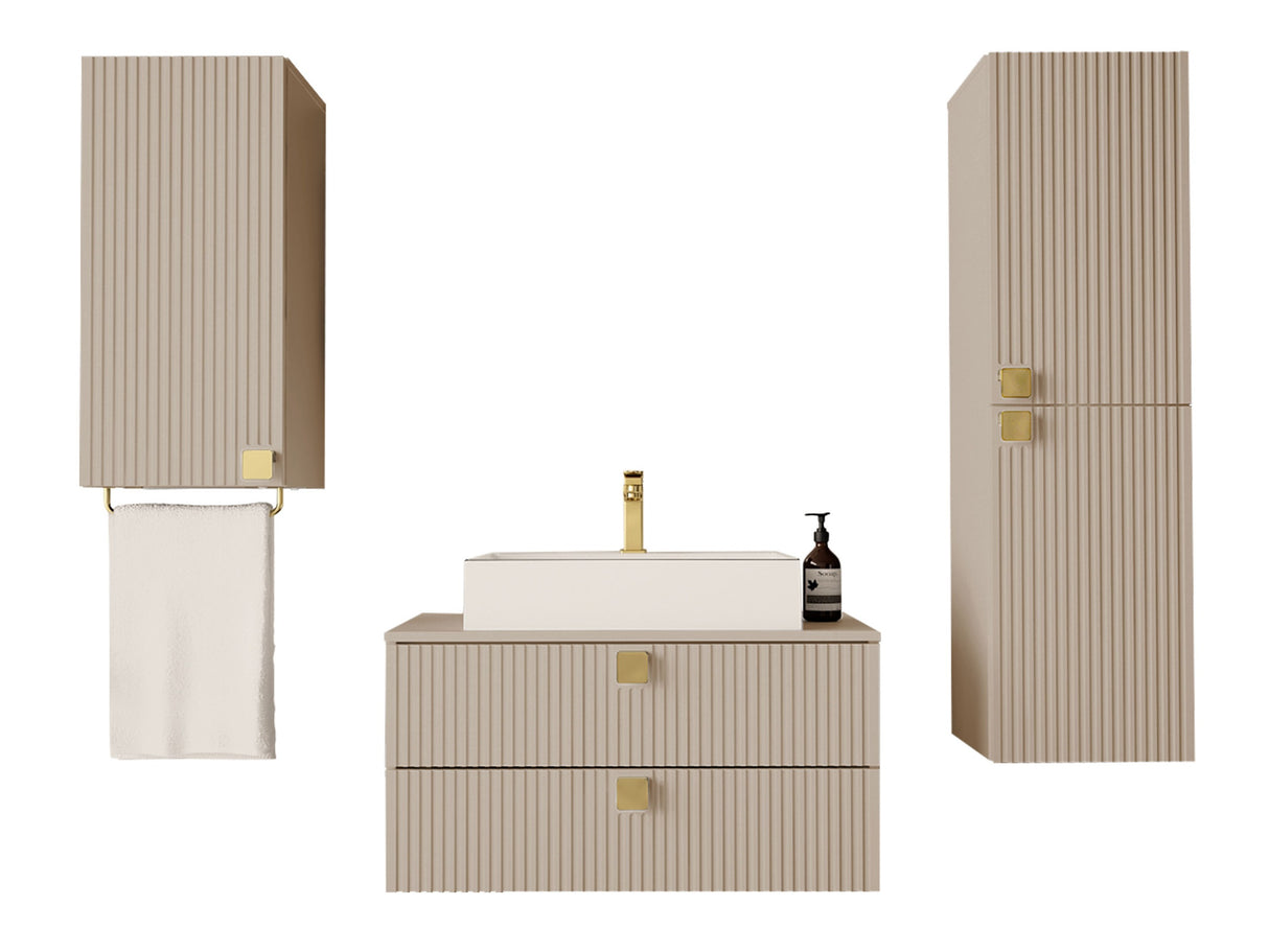 Fürdőszoba garnitúra GARIANO I, Szín: Világosbarna, Mosdókagyló: Igen