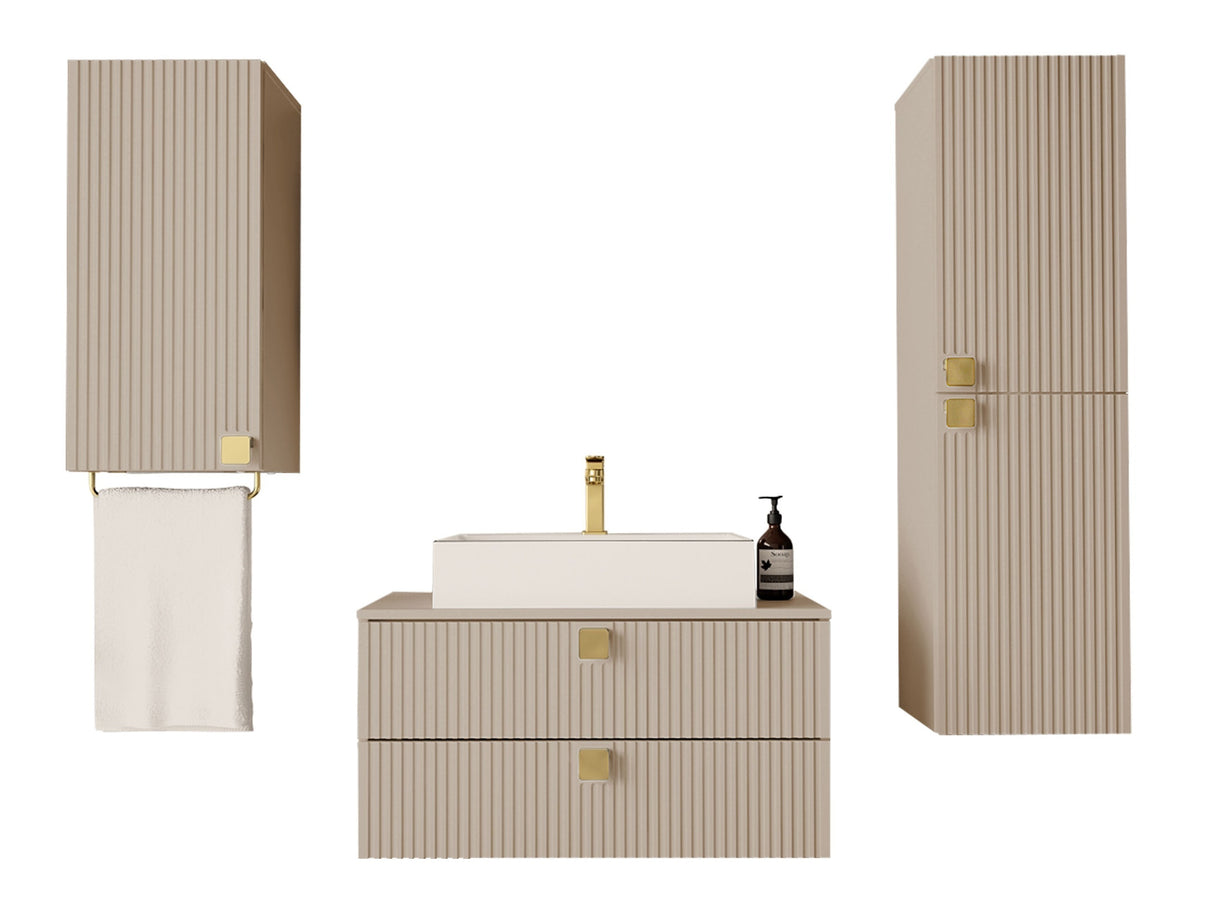 Fürdőszoba garnitúra GARIANO I, Szín: Világosbarna, Mosdókagyló: Nem