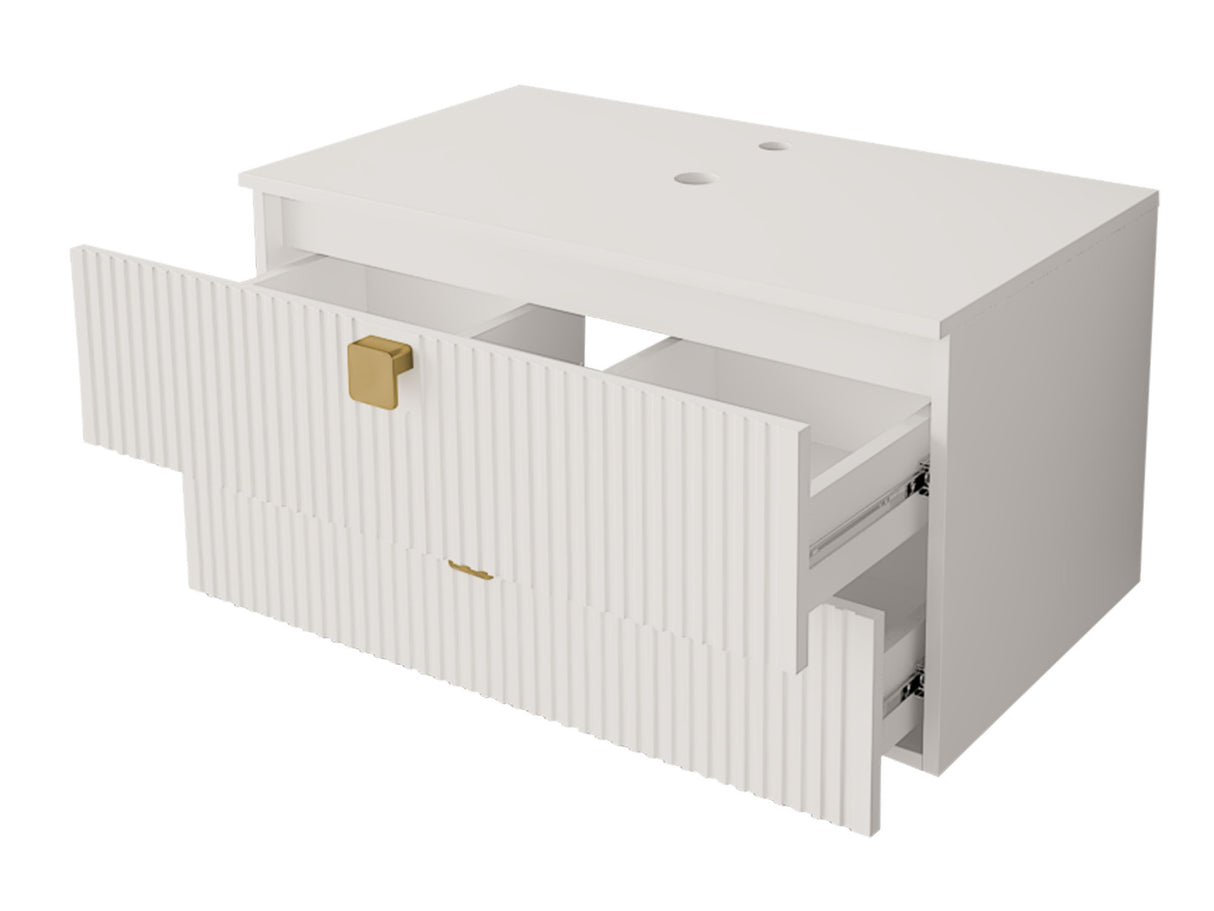 Fürdőszoba garnitúra Garianem III, Szín: Világosbarna, Mosdókagyló: Igen