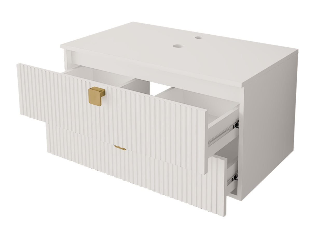 Fürdőszoba garnitúra Garianem IV, Szín: Világosbarna, Mosdókagyló: Nem