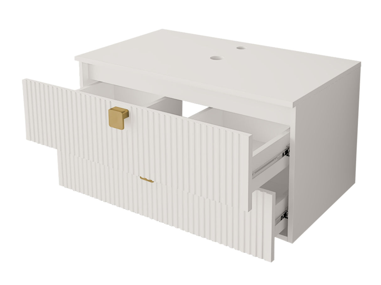 Fürdőszoba garnitúra Garianem IV, Szín: Világosbarna, Mosdókagyló: Igen