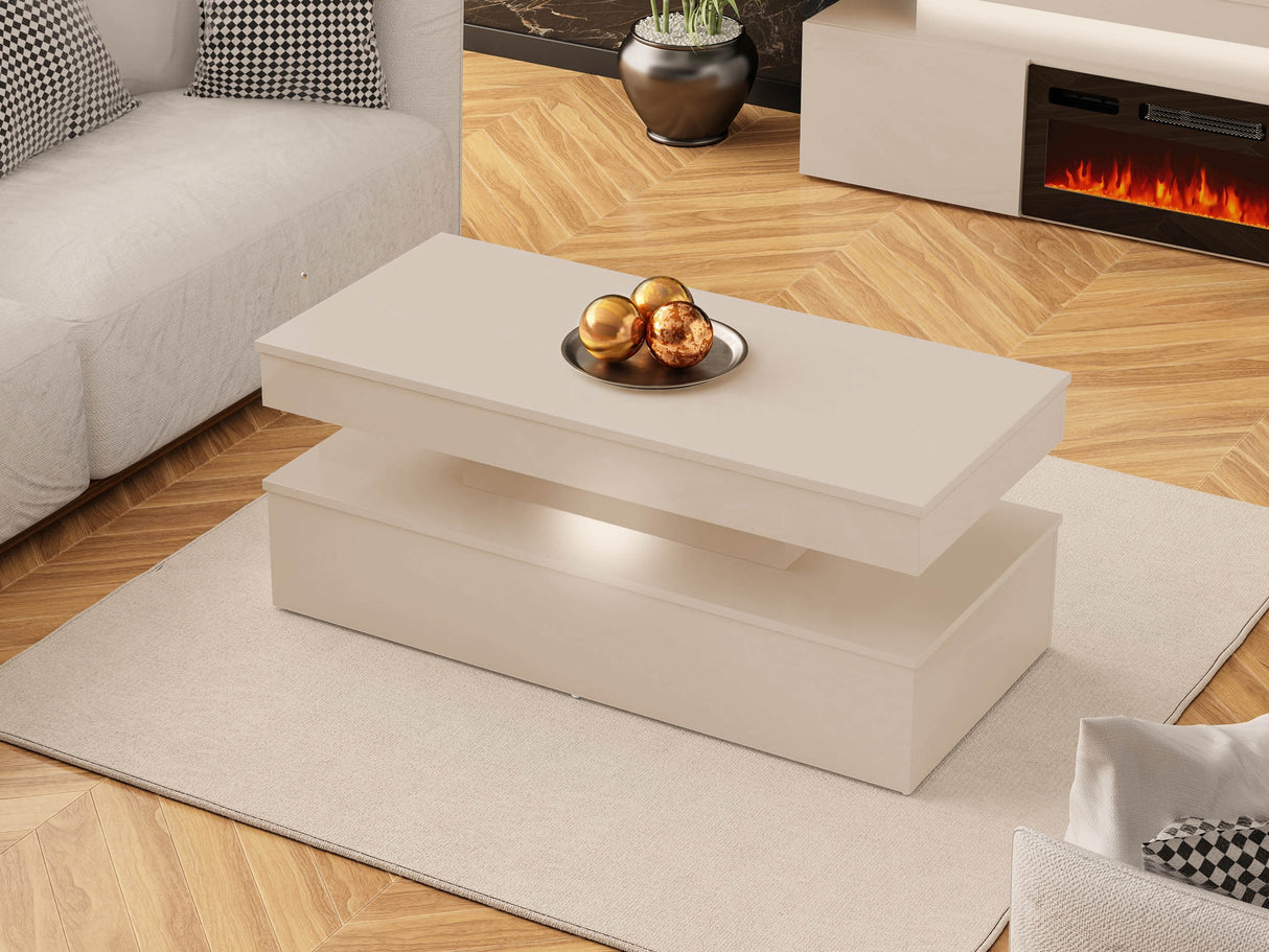 Dohányzóasztal 120 GLOSSA 01 (Lestirol), Szín: Világosbarna