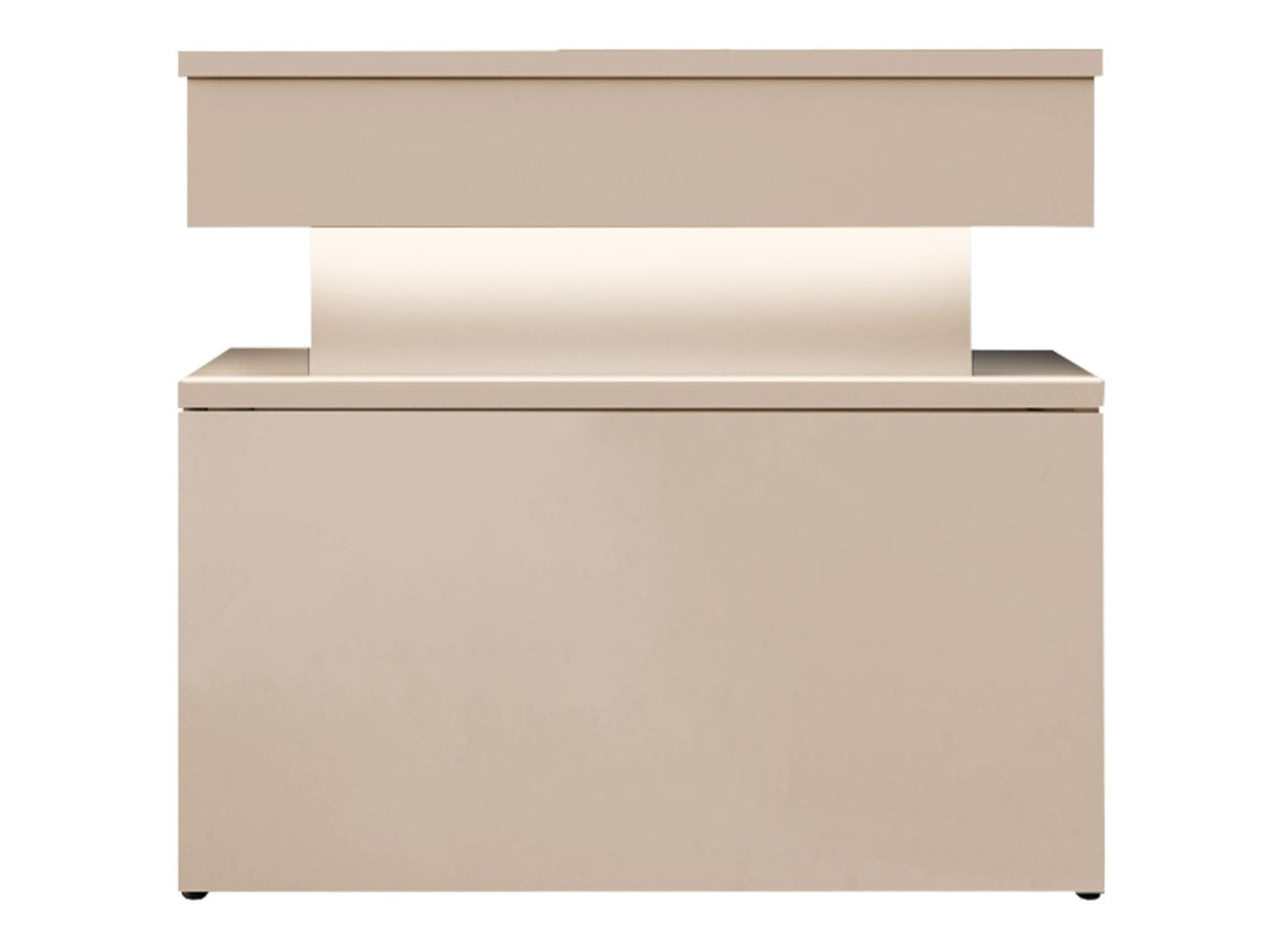 Éjjeliszekrény Stolik nemcny 1S GLOSSA +LED, Szín: Világosbarna