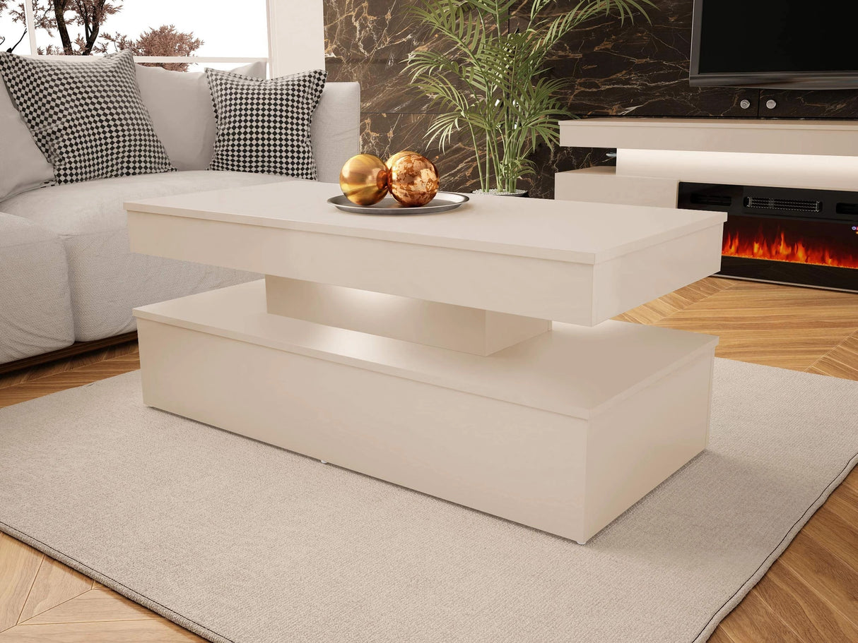 Dohányzóasztal 120 GLOSSA 01 (Lestirol), Szín: Világosbarna