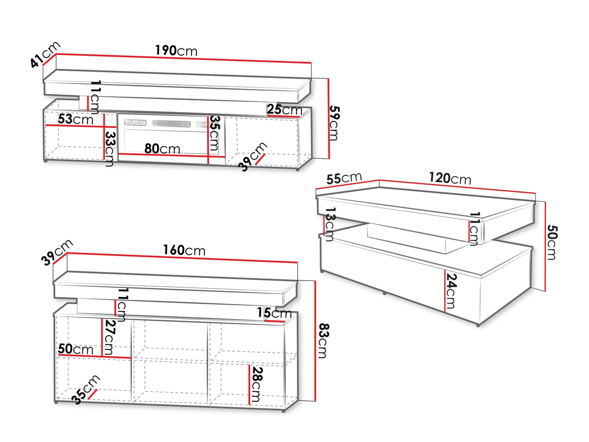 Nappali szett Meble GLOSSA II (Lestorila), Szín: Világosbarna