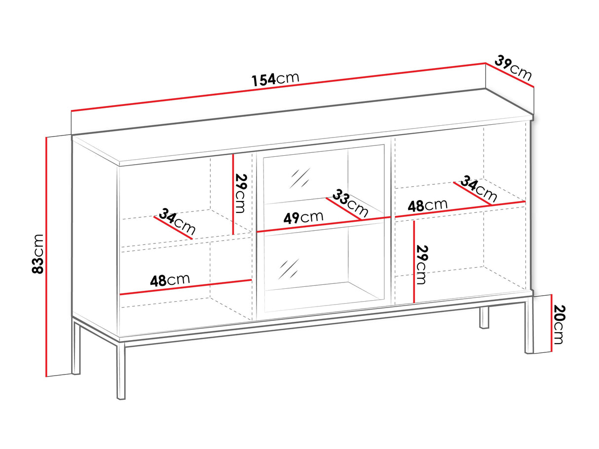 Szekrény Komoda SENTO K154 + LED, Szín: Kasmír