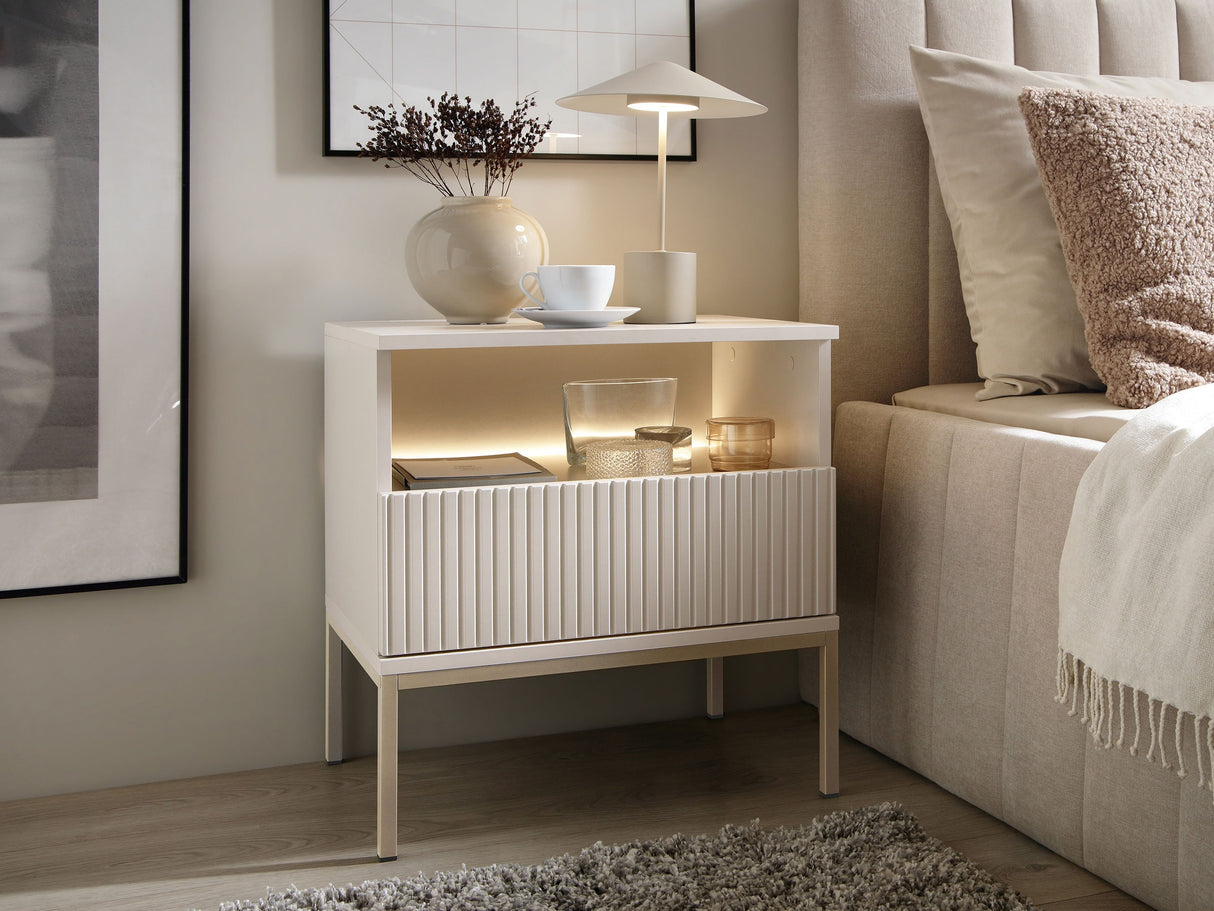 Éjjeliszekrény Stolik nemcny SENTO S54 + LED Kaszmir (Kasmír)