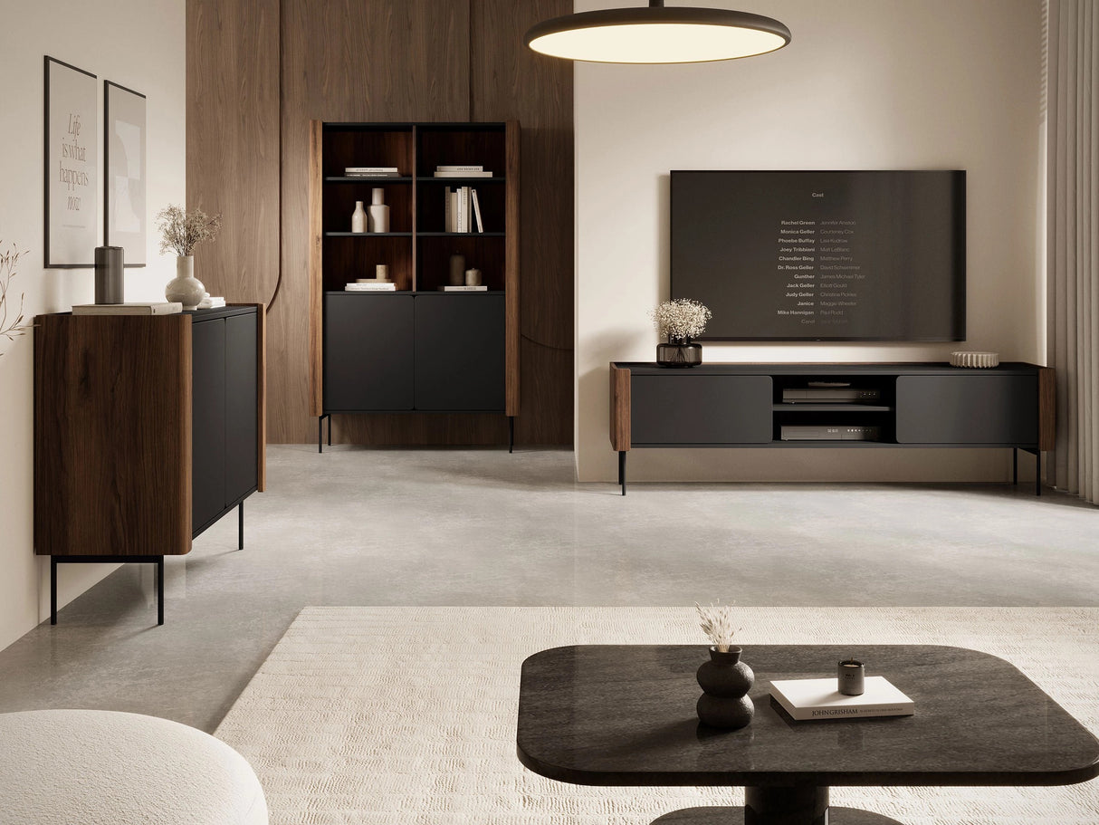 Szekrény Komoda WRAP K105 Czarny/Orzech Warmia