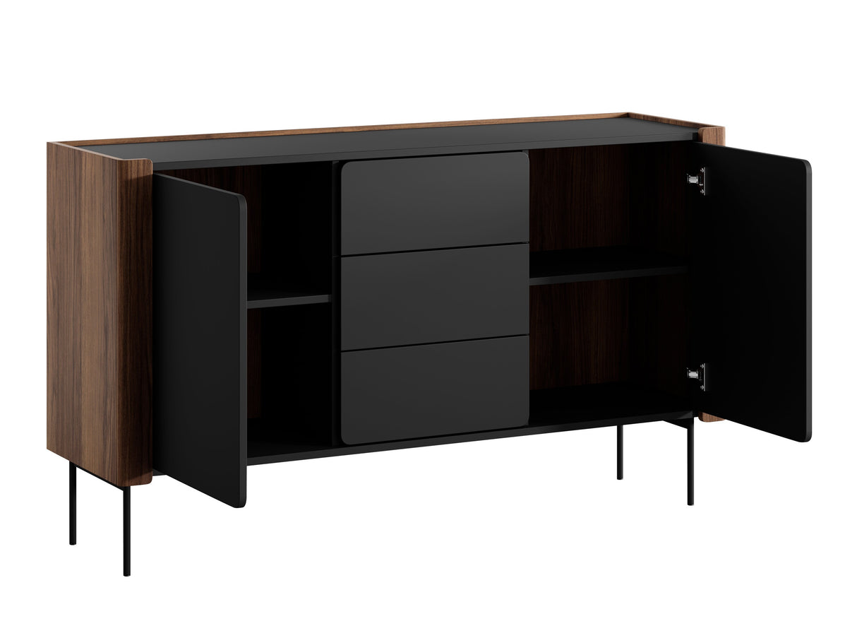 Komód Komoda WRAP KSZ141 Czarny/Orzech Warmia
