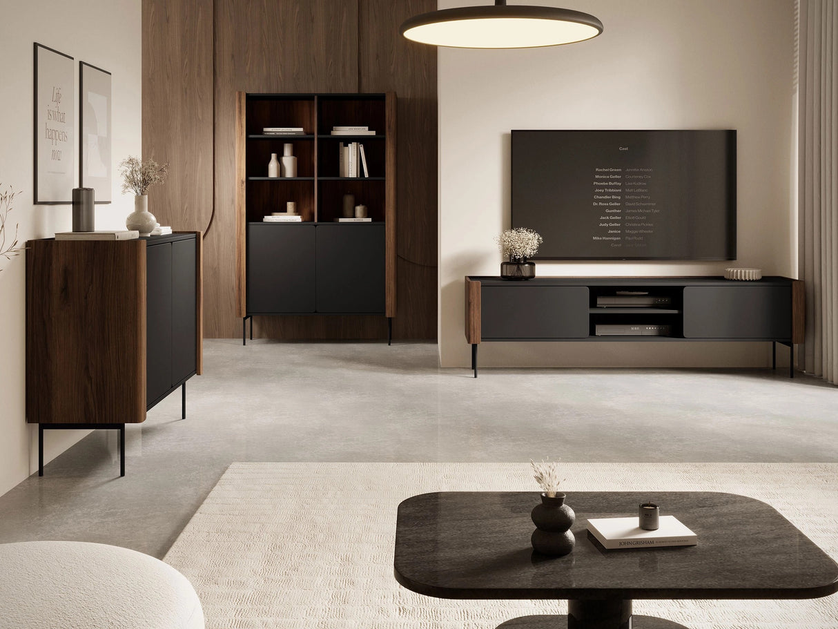 Komód Komoda WRAP KSZ141 Czarny/Orzech Warmia