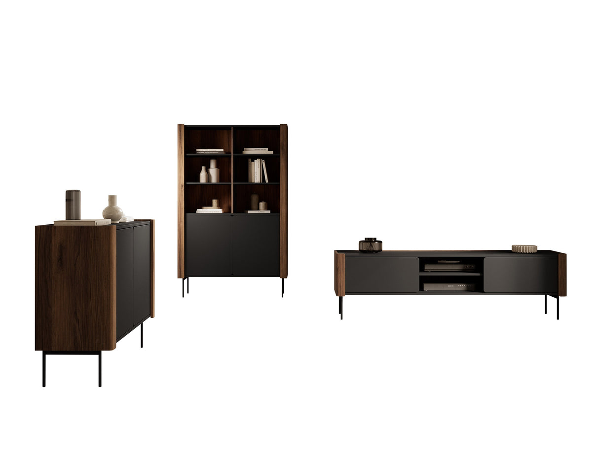 Nappali szett Meble WRAP I Czarny/Orzech Warmia