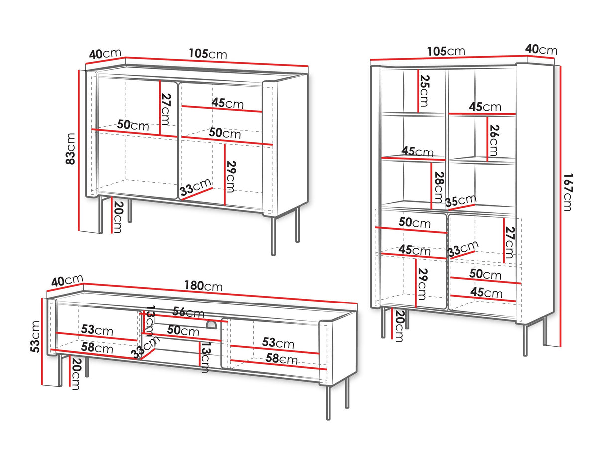 Nappali szett Meble WRAP I Czarny/Orzech Warmia