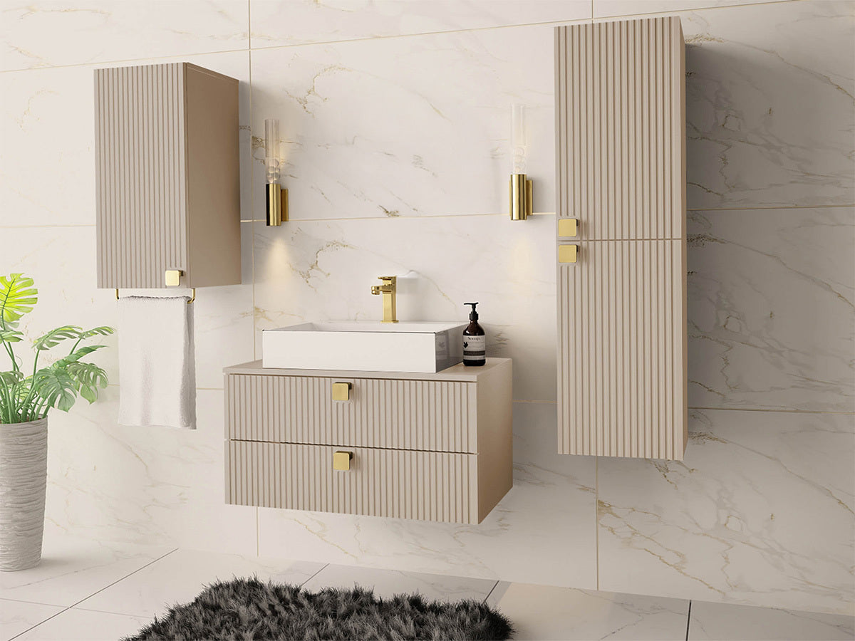 Fürdőszoba garnitúra GARIANO I, Szín: Világosbarna, Mosdókagyló: Nem