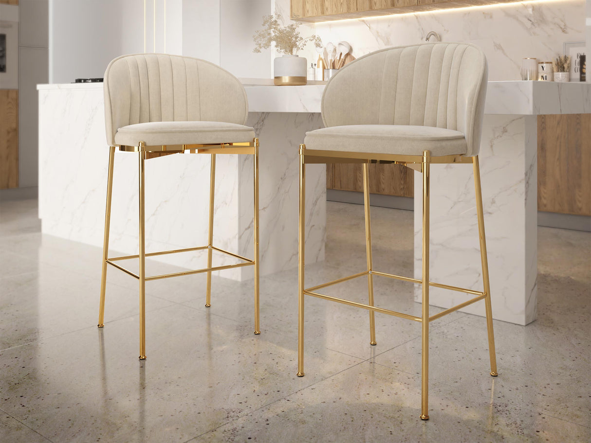 Bárszék készlet Hoker MUZ/BS/1258/GL (2szt), Szín: Bézs