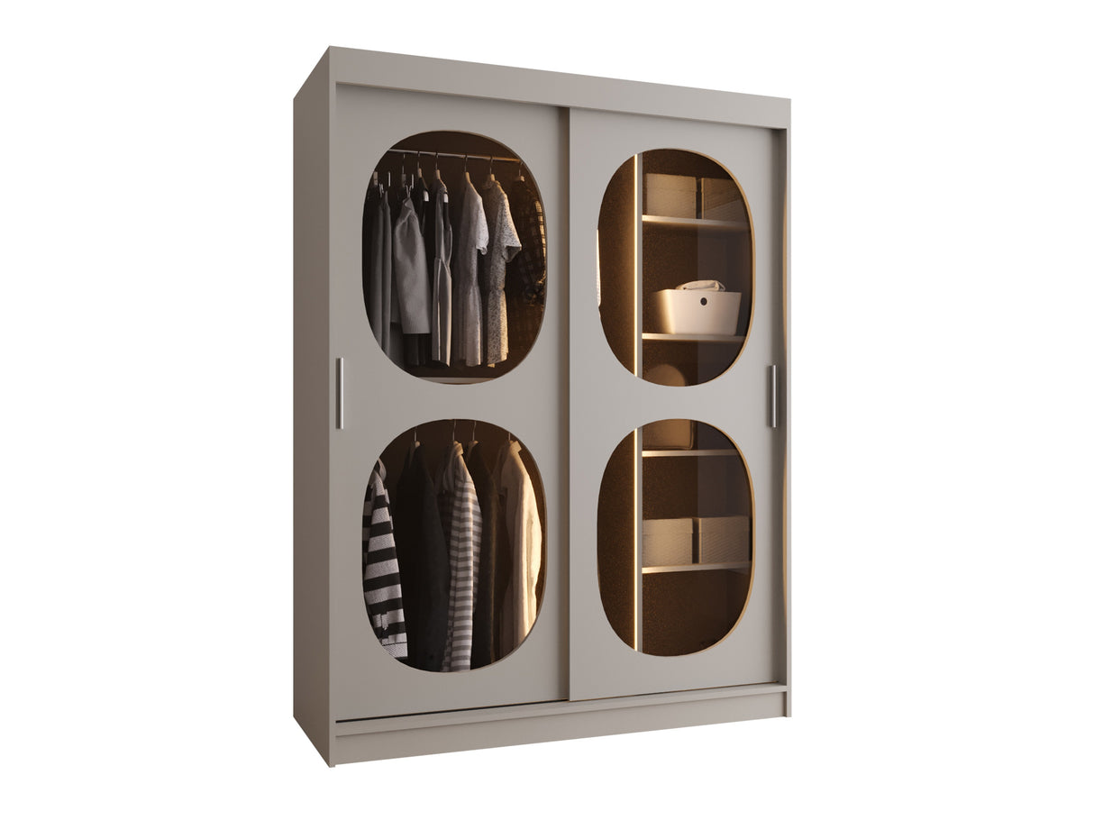 Gardróbszekrény Szafa 150 BAHRAJN 2, Szín: Kasmír, Fiókok: Igen, Led világítás: Igen