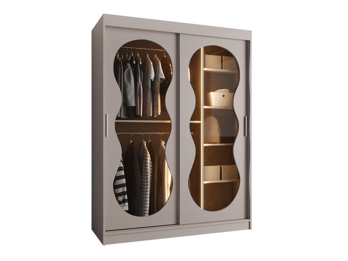 Gardróbszekrény Szafa 150 BAHRAJN 3, Szín: Kasmír, Fiókok: Igen, Led világítás: Igen