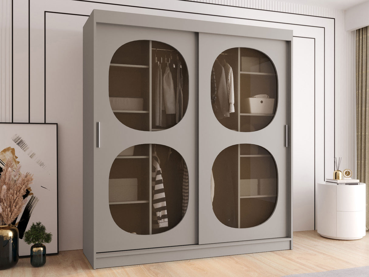 Gardróbszekrény Szafa 180 BAHRAJN 2, Szín: Kasmír, Fiókok: Nem, Led világítás: Nem