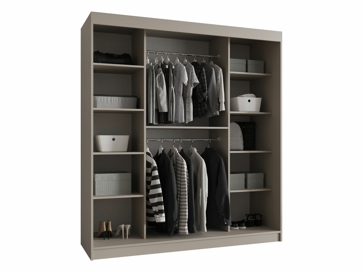 Gardróbszekrény Szafa 180 BAHRAJN 2, Szín: Fekete, Fiókok: Nem, Led világítás: Nem