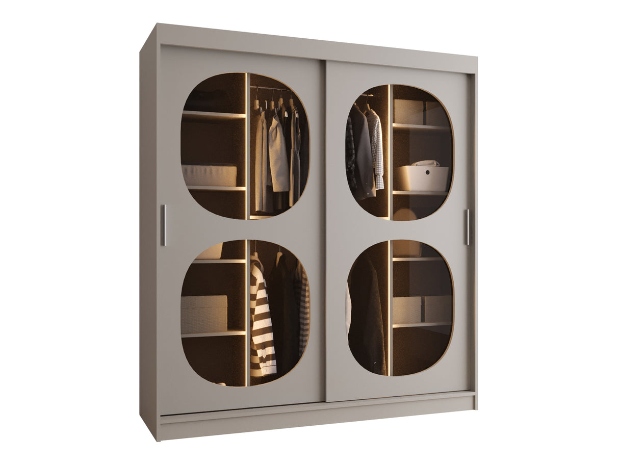 Gardróbszekrény Szafa 180 BAHRAJN 2, Szín: Kasmír, Fiókok: Nem, Led világítás: Igen