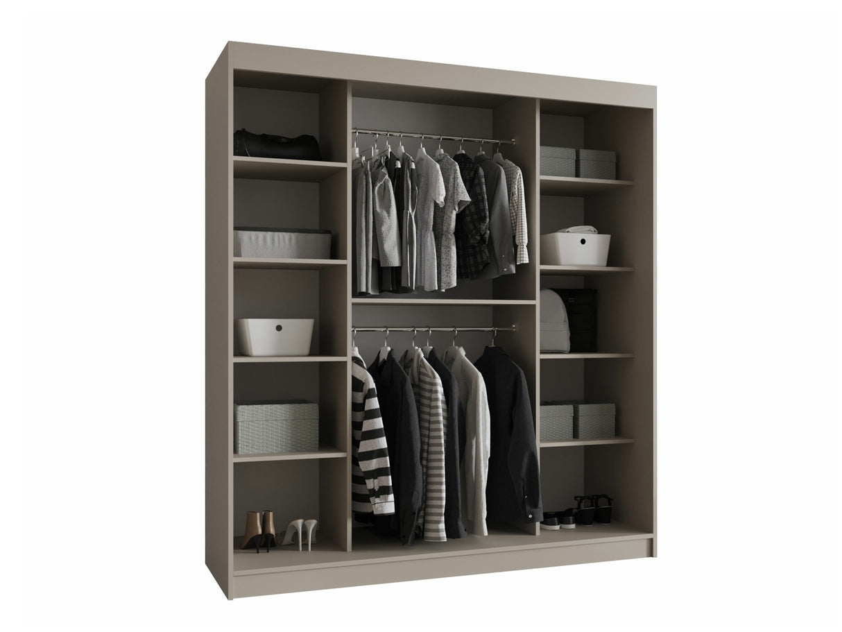 Gardróbszekrény Szafa 180 BAHRAJN 3, Szín: Fekete, Fiókok: Nem, Led világítás: Nem