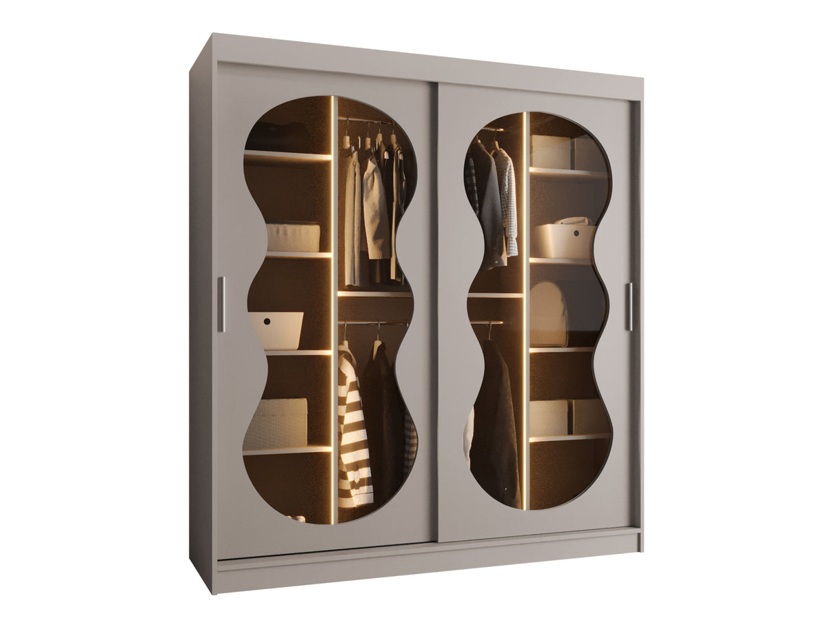 Gardróbszekrény Szafa 180 BAHRAJN 3, Szín: Kasmír, Fiókok: Nem, Led világítás: Igen