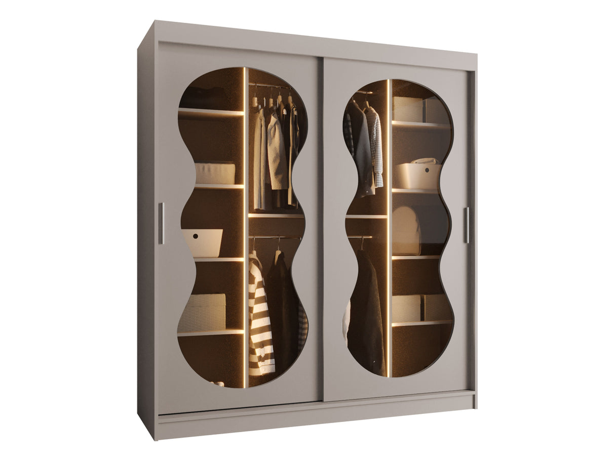 Gardróbszekrény Szafa 180 BAHRAJN 3, Szín: Kasmír, Fiókok: Igen, Led világítás: Igen