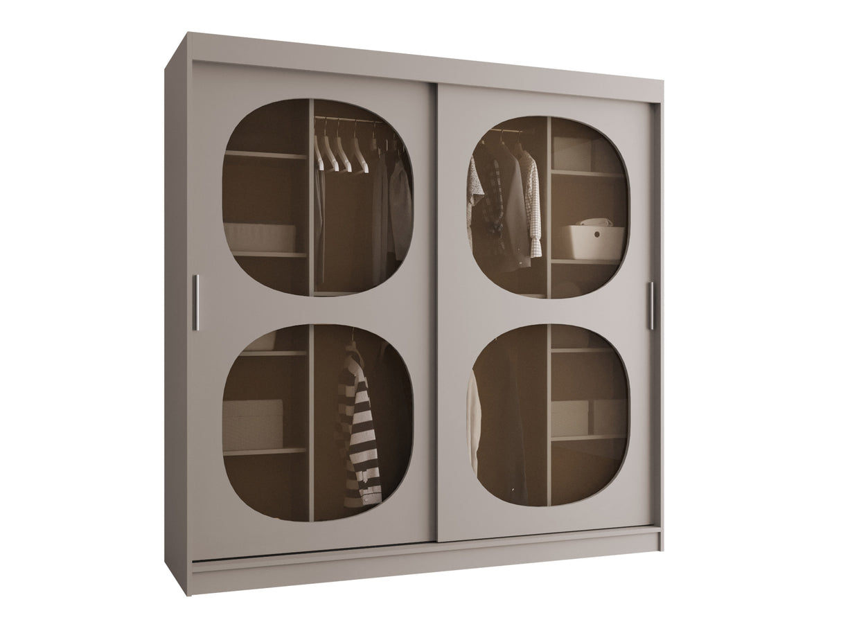 Gardróbszekrény Szafa 200 BAHRAJN 2, Szín: Kasmír, Fiókok: Igen, Led világítás: Nem